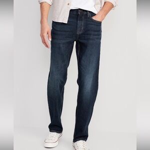 NWT - Old Navy Loose Built-In Flex Jeans 34x32 Dark Faded Wash